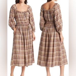 Madewell Sophia Plaid Midi Dress